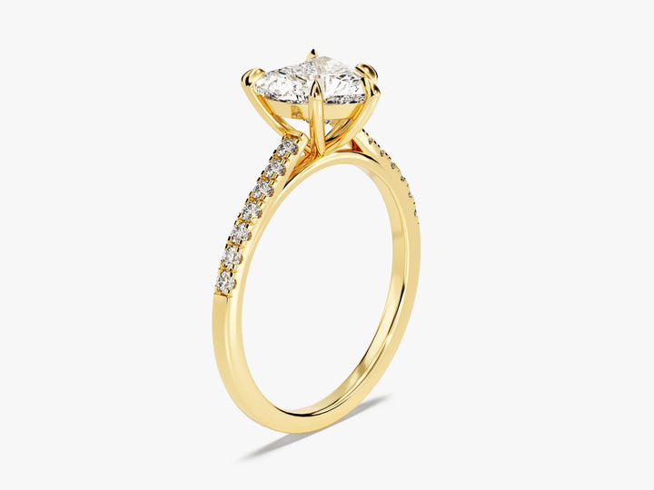 1.50CT Heart Diamond Pave Setting Moissanite Engagement Ring