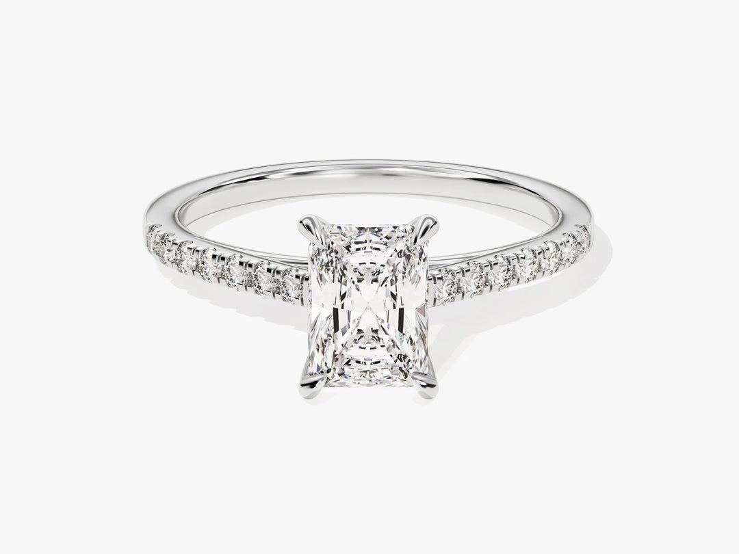 1.0CT Radaint Diamond Pave Setting Moissanite Engagement Ring