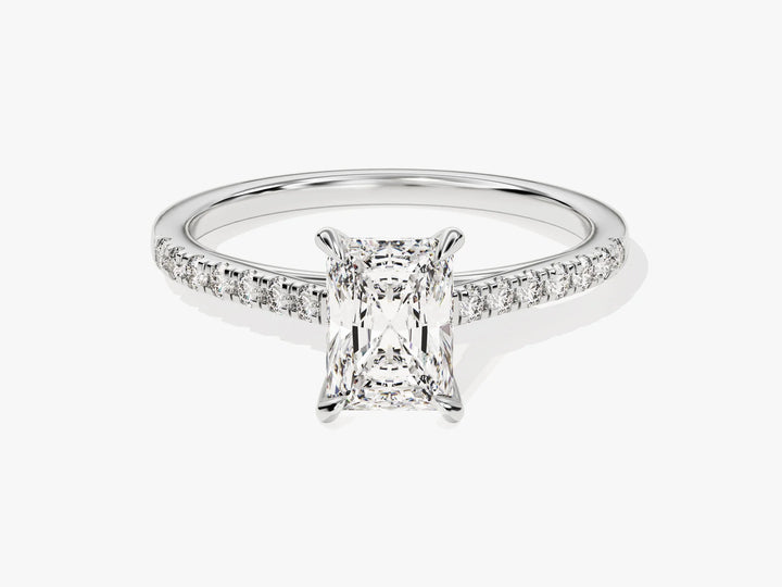 1.0CT Radaint Diamond Pave Setting Moissanite Engagement Ring