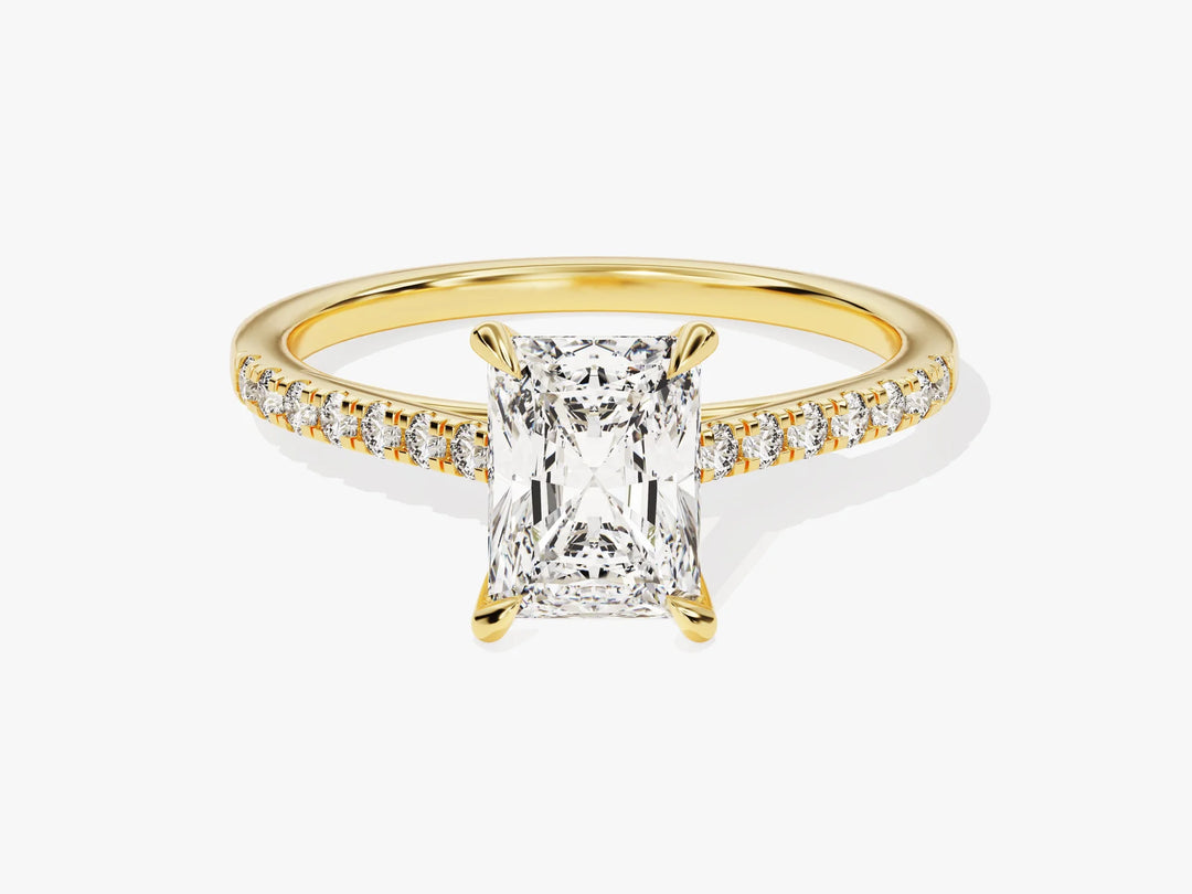 1.50CT Radaint Diamond Pave Setting Moissanite Engagement Ring