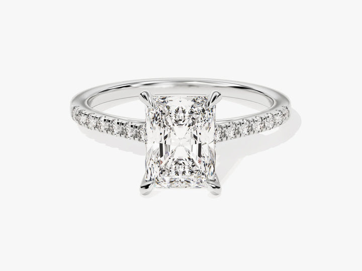 2.0CT Radiant Diamond Pave Setting Moissanite Engagement Ring