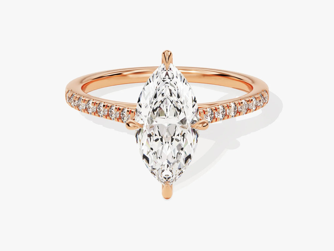 1.50CT Marquise Diamond Pave Setting Moissanite Engagement Ring