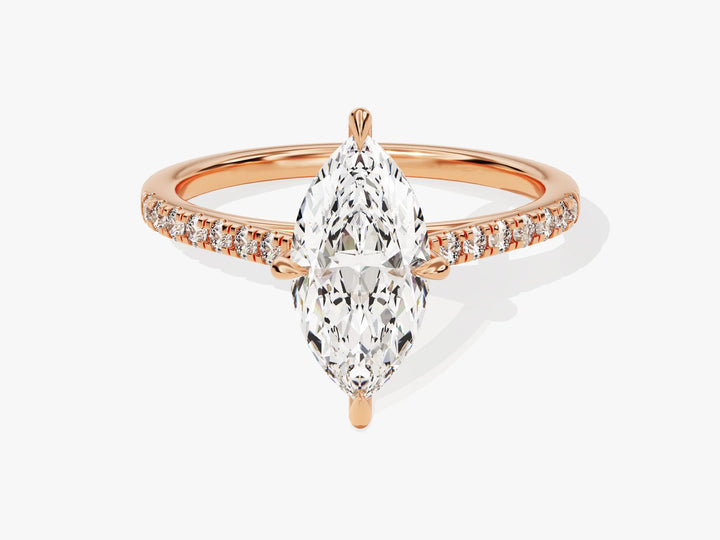 1.50CT Marquise Diamond Pave Setting Moissanite Engagement Ring