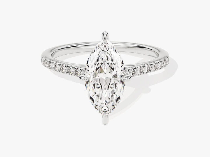 1.50CT Marquise Diamond Pave Setting Moissanite Engagement Ring