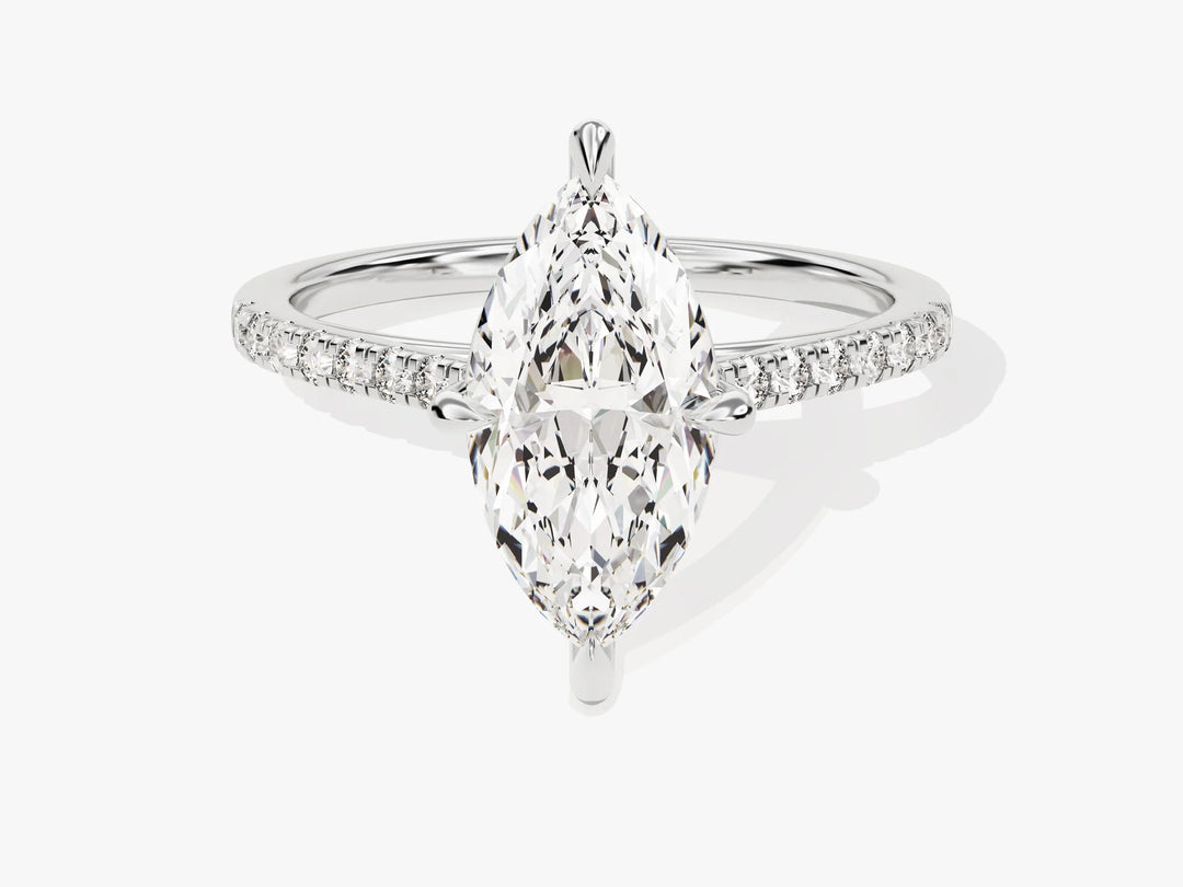 2.0CT Marquise Diamond Pave Setting Moissanite Engagement Ring