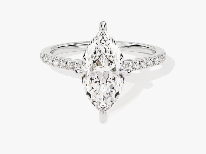 2.0CT Marquise Diamond Pave Setting Moissanite Engagement Ring