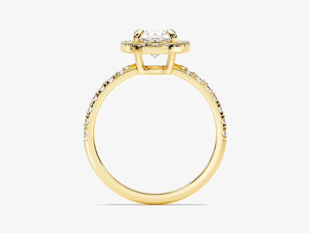 1.50CT Oval Diamond Halo Pave Setting Moissanite Engagement Ring