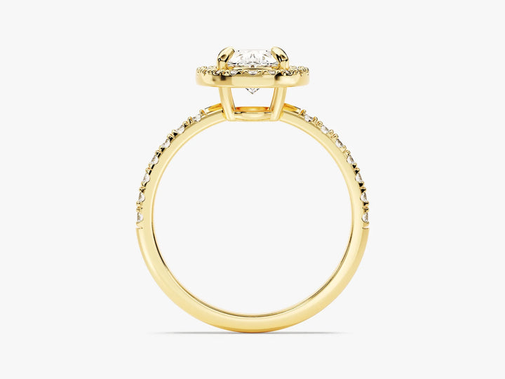 1.50CT Oval Diamond Halo Pave Setting Moissanite Engagement Ring