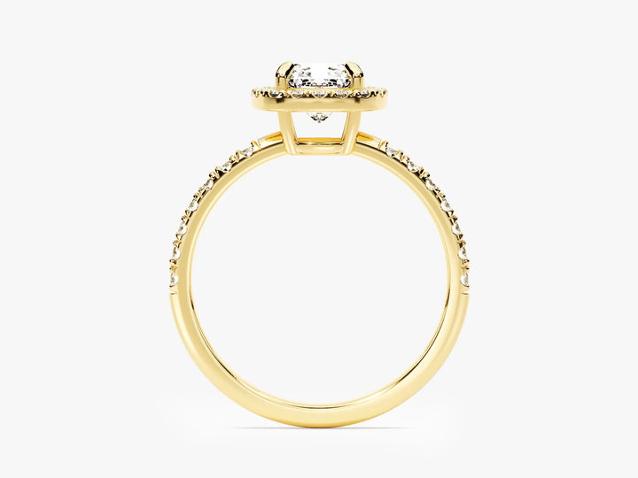 1.50CT Cushion Diamond Halo Pave Setting Moissanite Engagement Ring