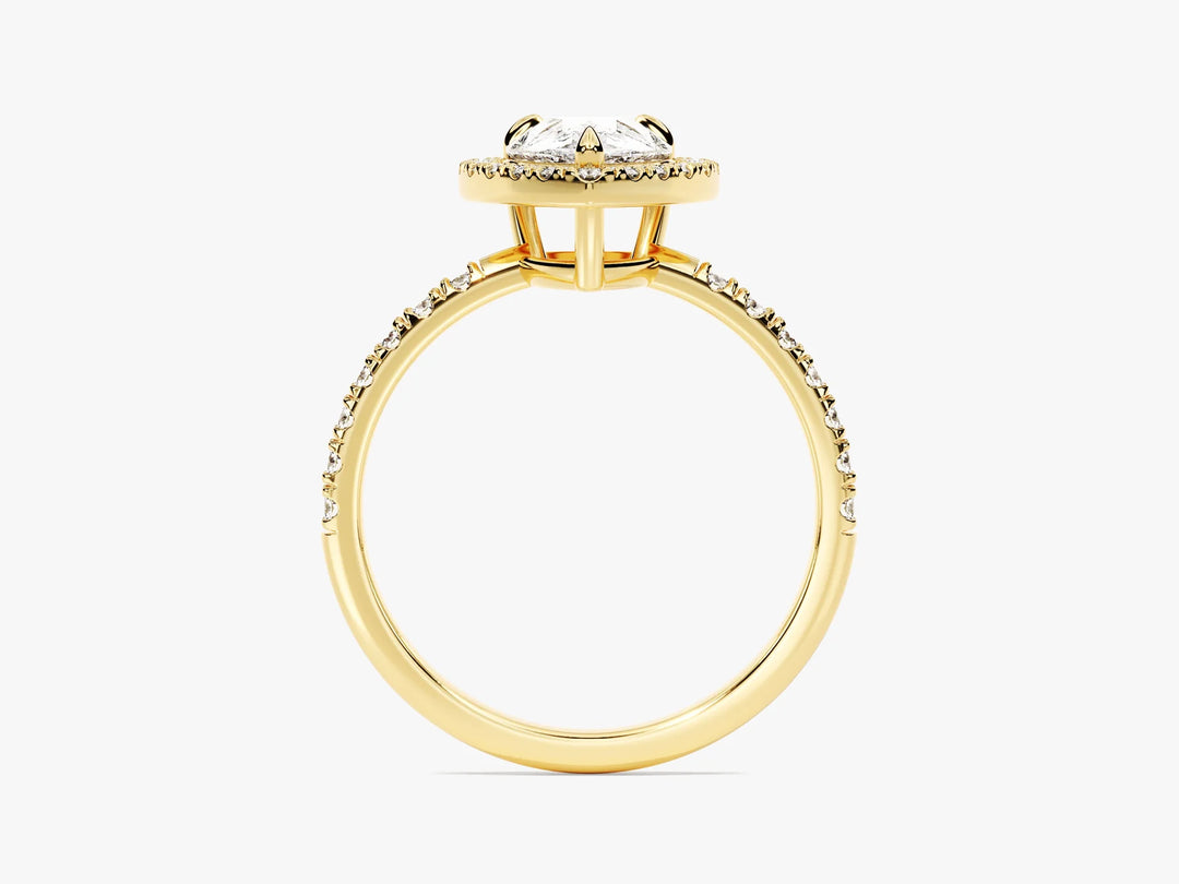 1.50CT Pear Diamond Halo Pave Setting Moissanite Engagement Ring