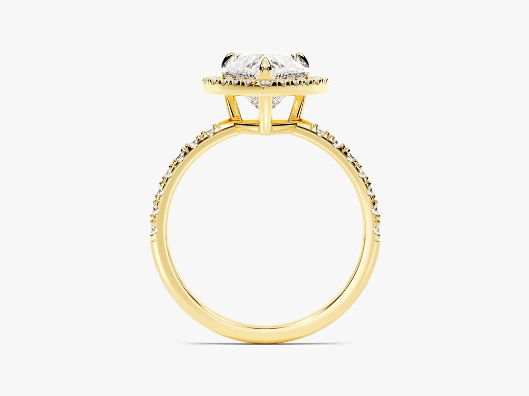 1.50CT Heart Diamond Halo Pave Setting Moissanite Engagement Ring