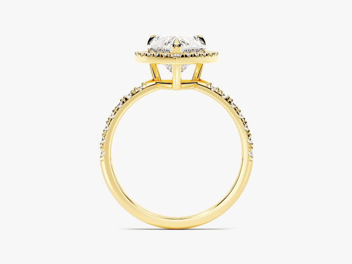 1.50CT Heart Diamond Halo Pave Setting Moissanite Engagement Ring