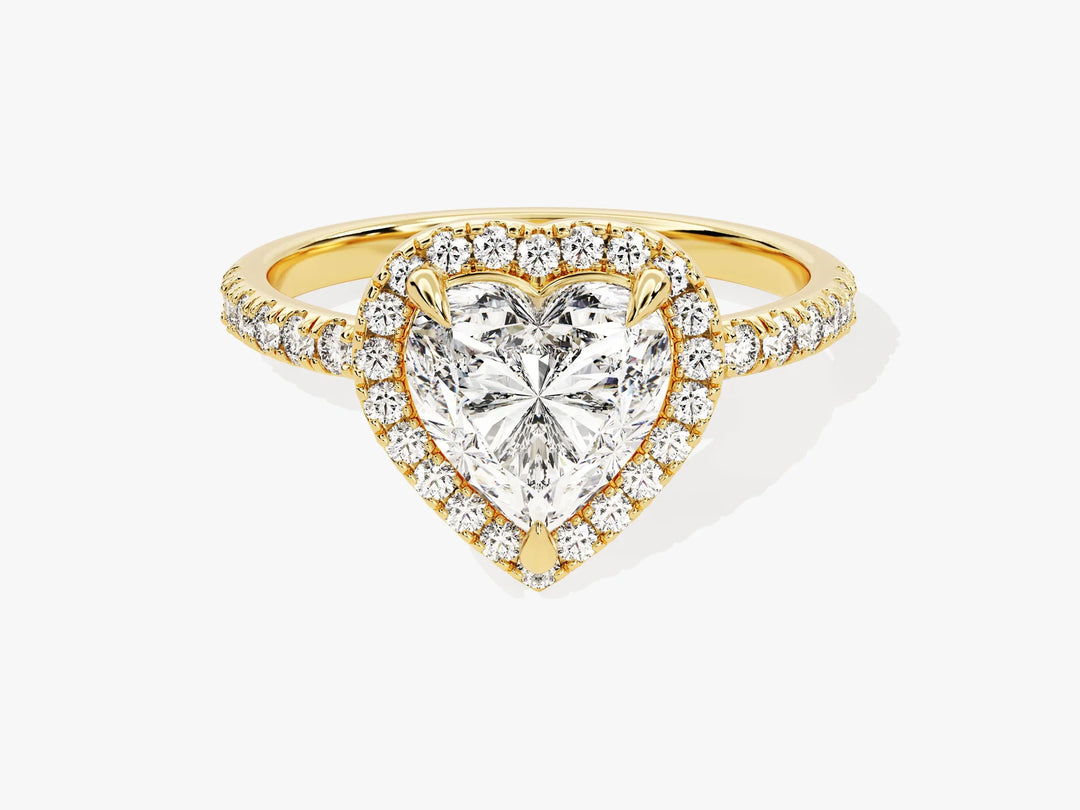 1.50CT Heart Diamond Halo Pave Setting Moissanite Engagement Ring