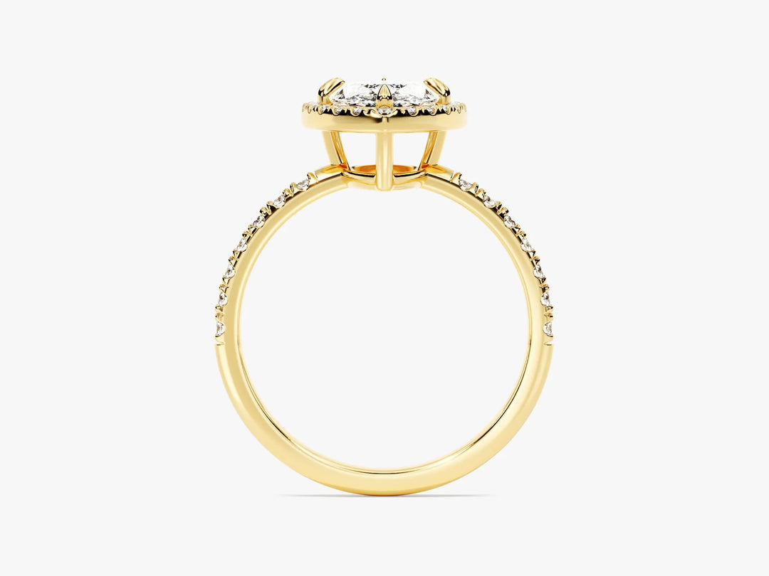 1.50CT Marquise Diamond Halo Pave Setting Moissanite Engagement Ring