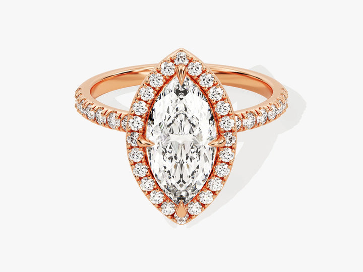1.50CT Marquise Diamond Halo Pave Setting Moissanite Engagement Ring