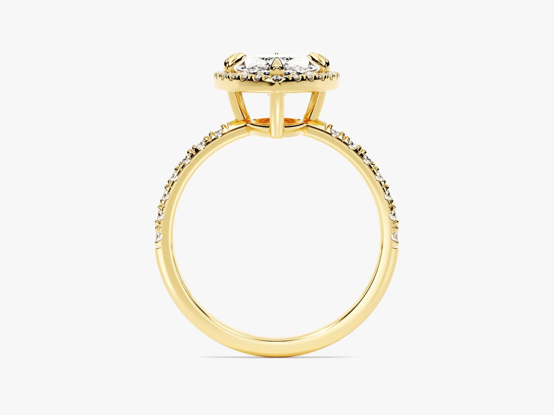 2.0CT Marquise Diamond Halo Pave Setting Moissanite Engagement Ring