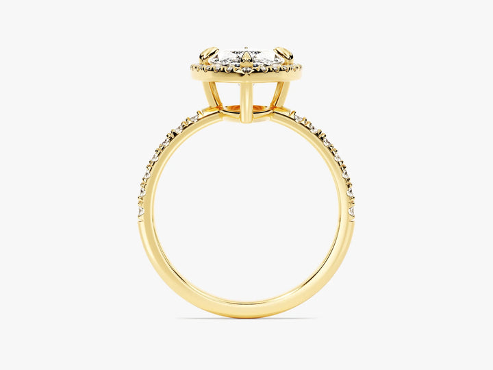 2.0CT Marquise Diamond Halo Pave Setting Moissanite Engagement Ring