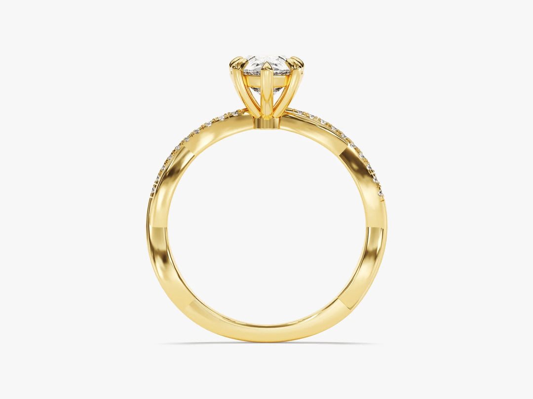 1.50CT Pear Diamond Twisted Pave Setting Moissanite Engagement Ring