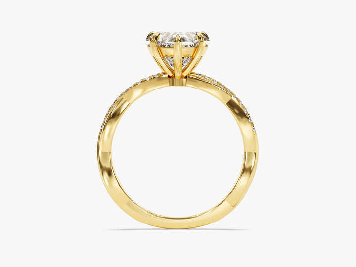 1.50CT Heart Diamond Twisted Pave Setting Moissanite Engagement Ring