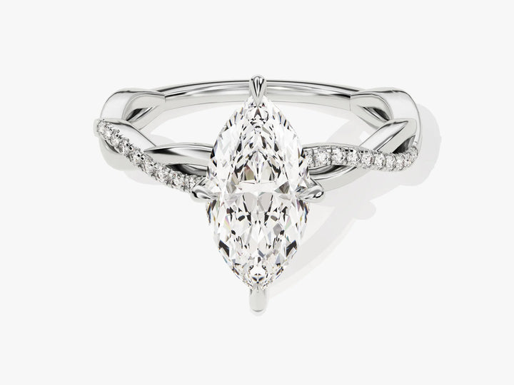 1.50CT Marquise Diamond Twisted Pave Setting Moissanite Engagement Ring
