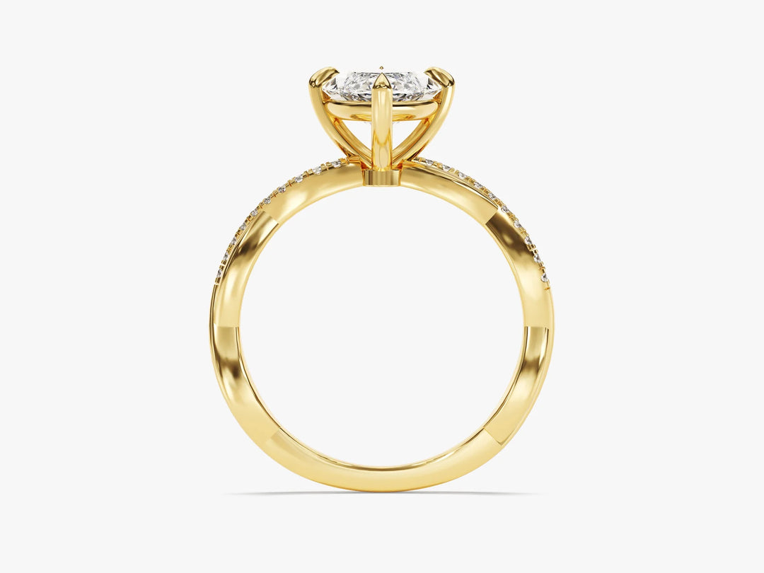 2.0CT Marquise Diamond Twisted Pave Setting Moissanite Engagement Ring