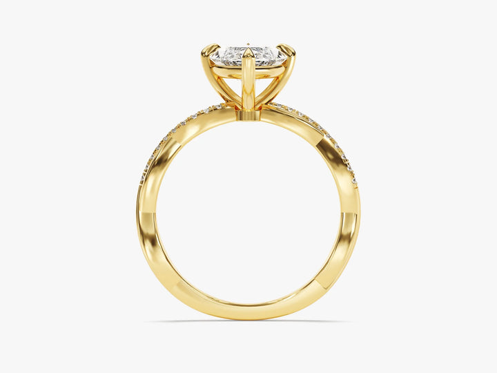 2.0CT Marquise Diamond Twisted Pave Setting Moissanite Engagement Ring