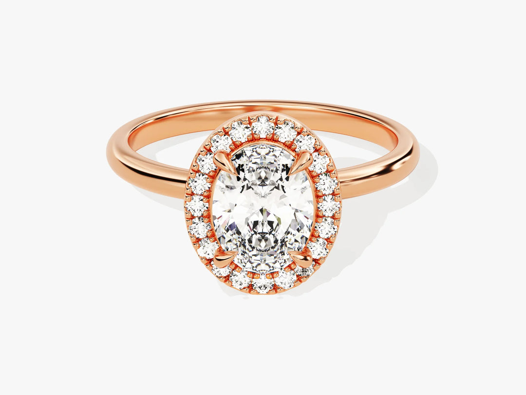 2.0CT Oval Diamond Halo Moissanite Engagement Ring