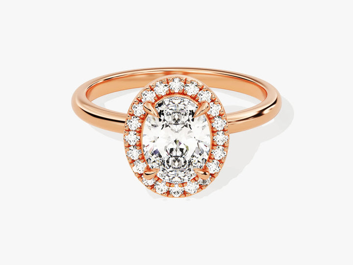 1.50CT Oval Diamond Halo Moissanite Engagement Ring