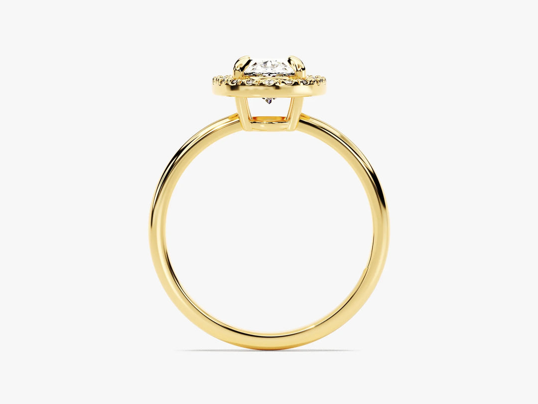 1.50CT Oval Diamond Halo Moissanite Engagement Ring