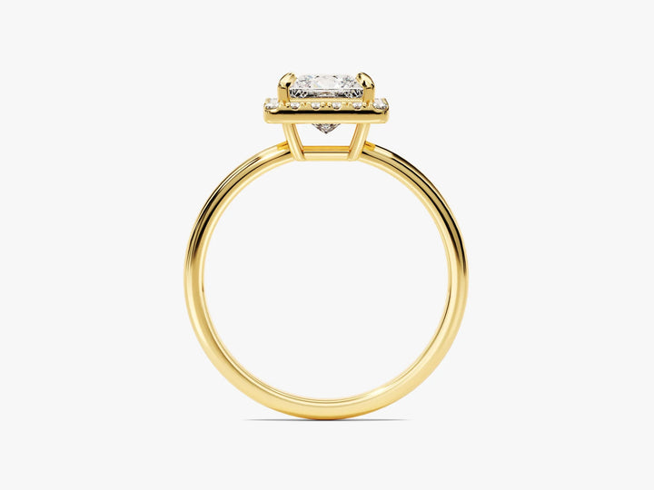 1.0CT Princess Diamond Halo Moissanite Engagement Ring