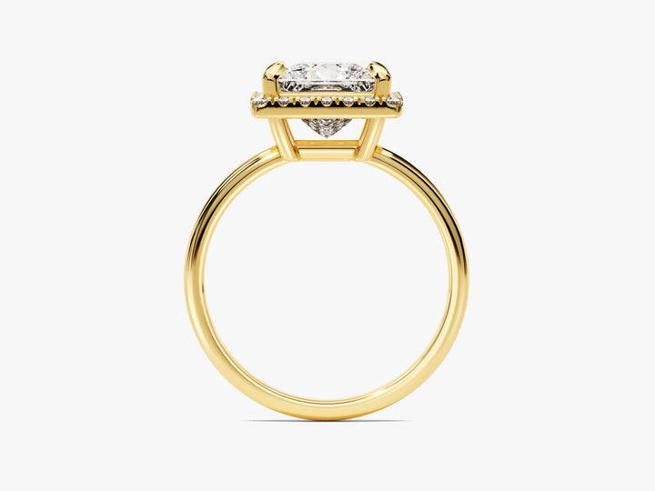 2.0CT Princess Diamond Halo Moissanite Engagement Ring