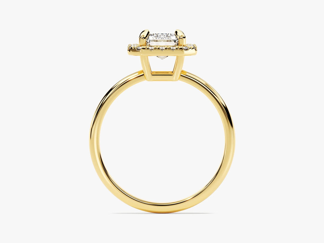 1.50CT Emerald Diamond Halo Moissanite Engagement Ring