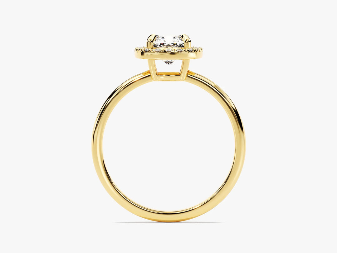 1.0CT Cushion Diamond Halo Moissanite Engagement Ring