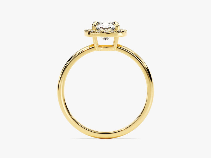 1.0CT Cushion Diamond Halo Moissanite Engagement Ring