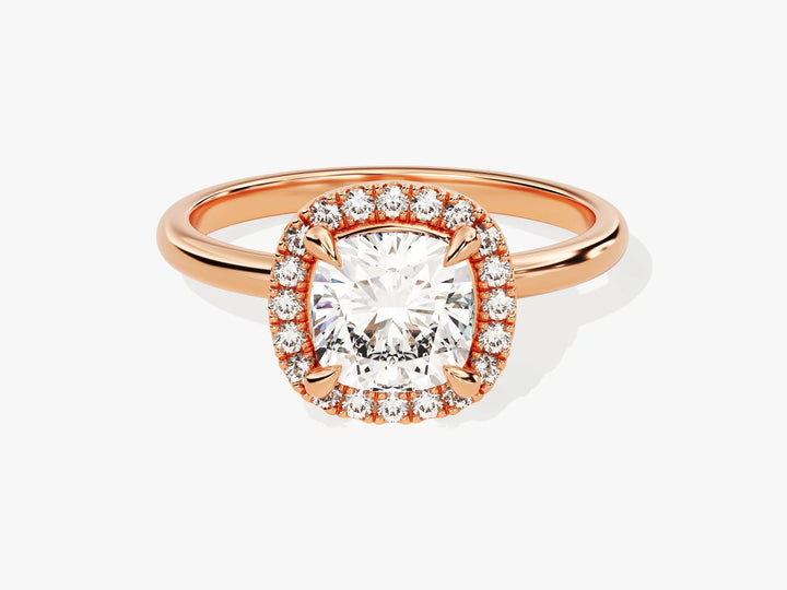 1.50CT Cushion Diamond Halo Moissanite Engagement Ring