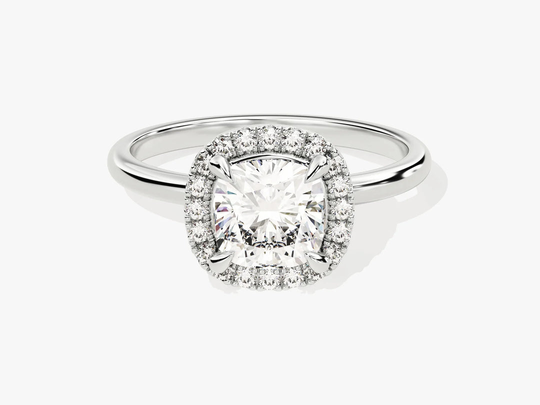 1.50CT Cushion Diamond Halo Moissanite Engagement Ring