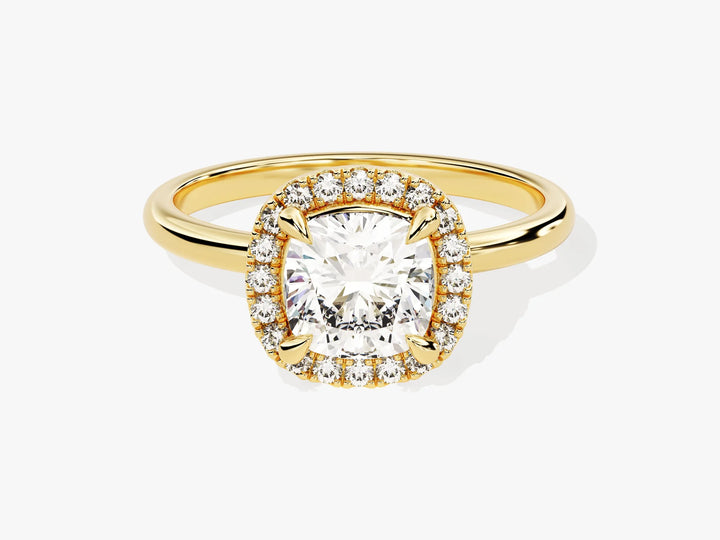 1.50CT Cushion Diamond Halo Moissanite Engagement Ring