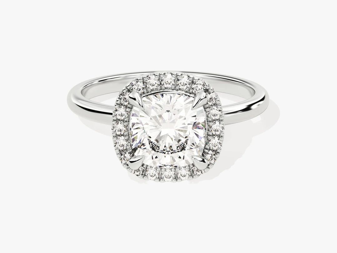 2.0CT Cushion Diamond Halo Moissanite Engagement Ring