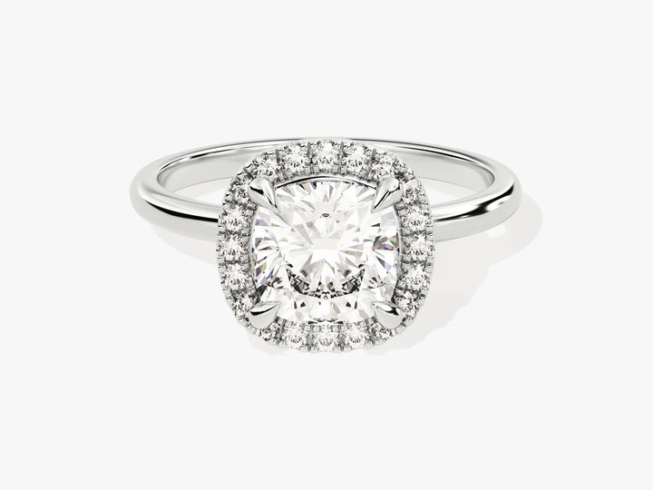 2.0CT Cushion Diamond Halo Moissanite Engagement Ring