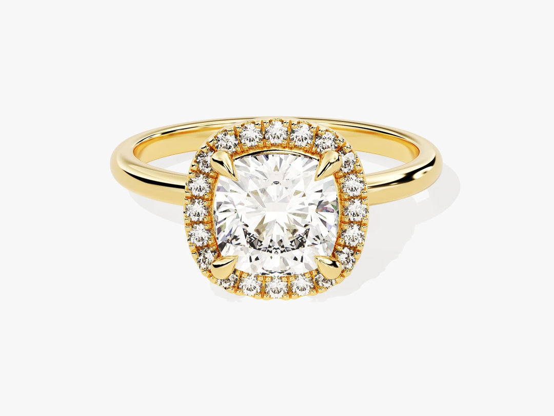 2.0CT Cushion Diamond Halo Moissanite Engagement Ring