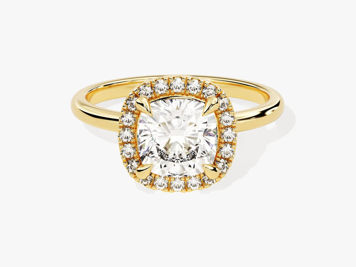 2.0CT Cushion Diamond Halo Moissanite Engagement Ring