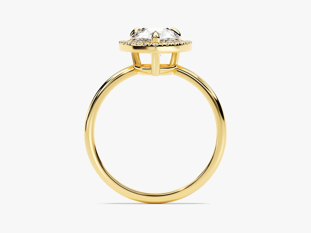 2.0CT Pear Diamond Halo Moissanite Engagement Ring