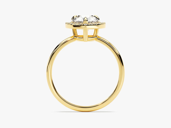 2.0CT Pear Diamond Halo Moissanite Engagement Ring