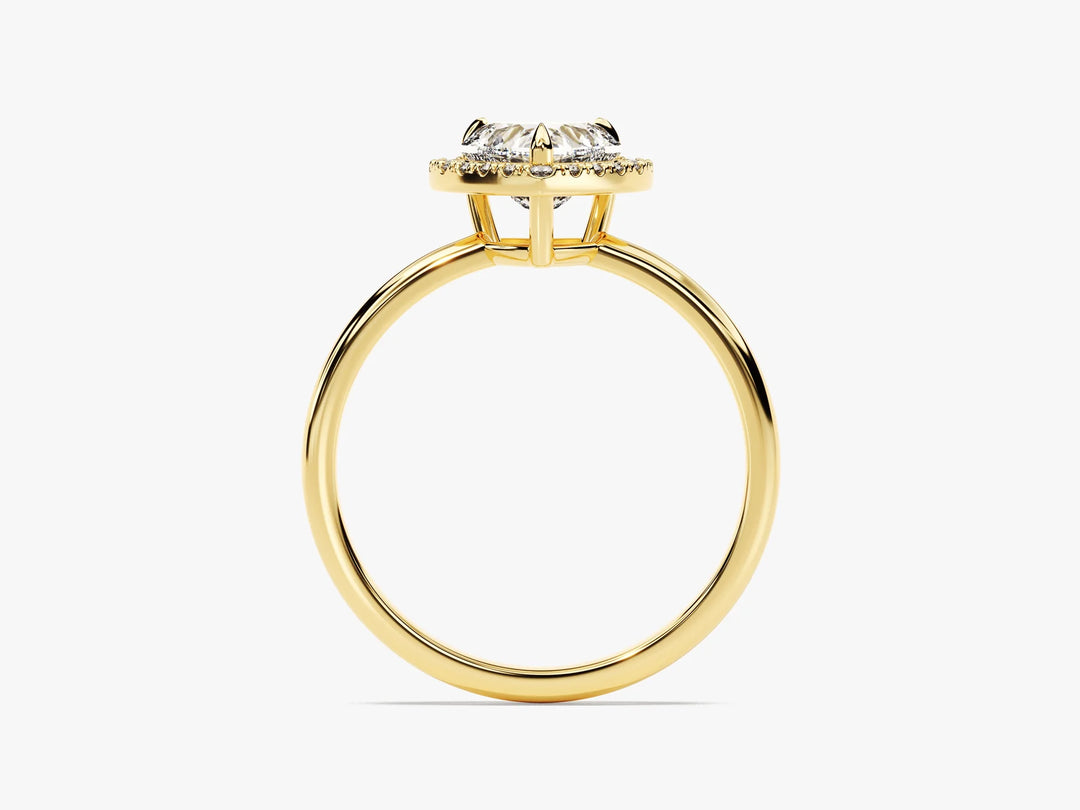 1.0CT Heart Diamond Halo Moissanite Engagement Ring