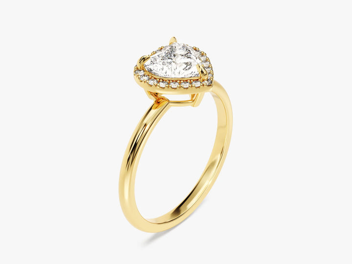 1.0CT Heart Diamond Halo Moissanite Engagement Ring