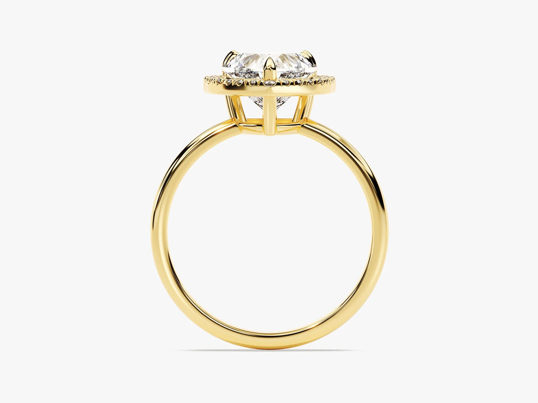 1.50CT Heart Diamond Halo Moissanite Engagement Ring