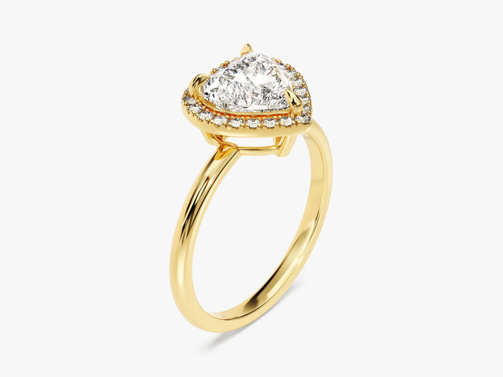 1.50CT Heart Diamond Halo Moissanite Engagement Ring