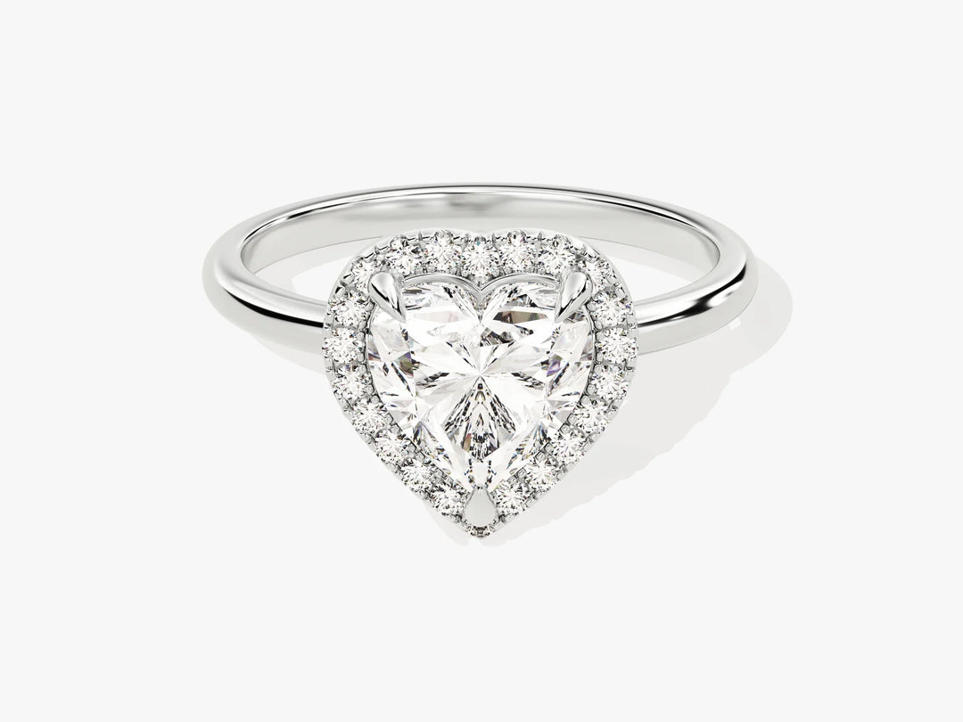 1.50CT Heart Diamond Halo Moissanite Engagement Ring