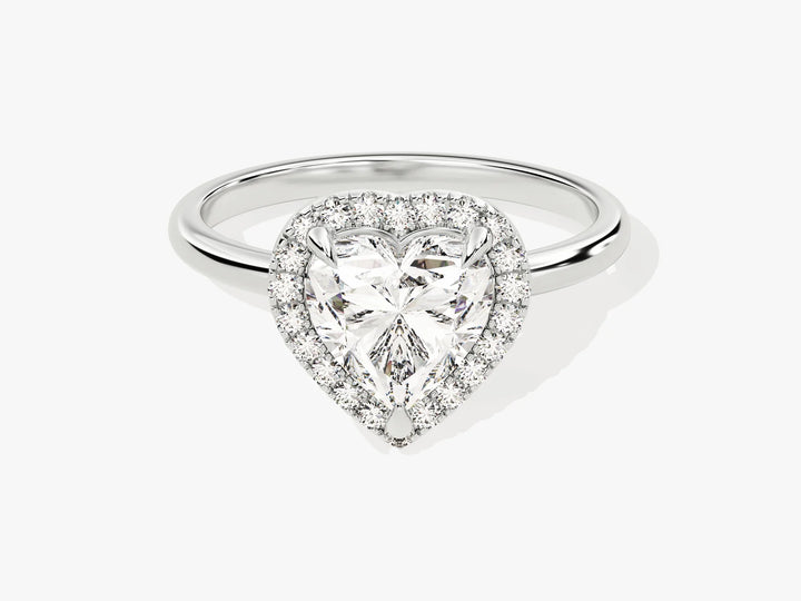 1.50CT Heart Diamond Halo Moissanite Engagement Ring