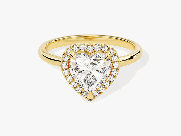 1.50CT Heart Diamond Halo Moissanite Engagement Ring